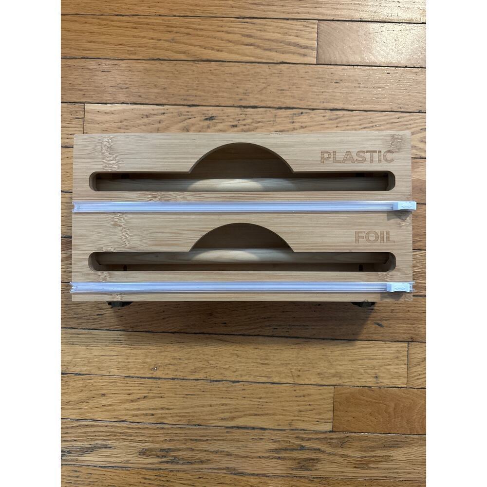 Bamboo Wrap Dispenser with Built in Cutter Plastic Foil